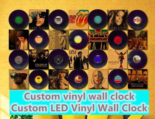 Personalized Disc Vinyl Record Clock - Home at First Site