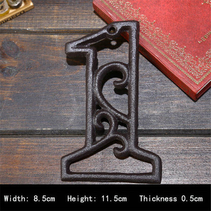 Industrial Cast Iron House Number American Style Door Numbers Address Customized Number For Home Restaurant Wall Living Room