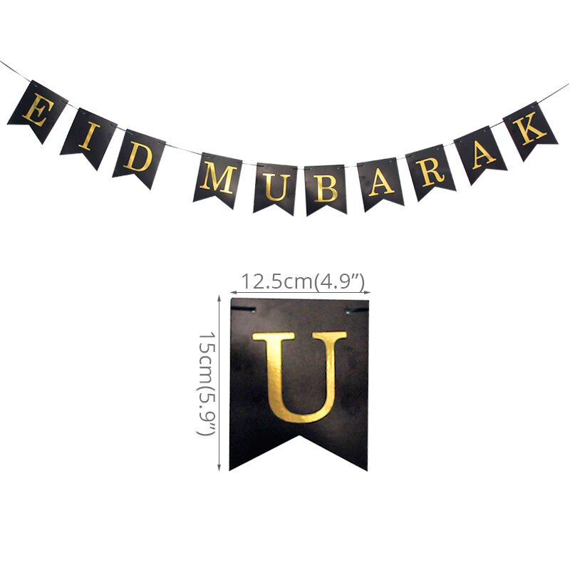 Islam Al Adha Eid Mubarak Banner Bunting Balloons 2022  Kareem Ramadan Decoration For Home Islam Muslim Event Party Supplies