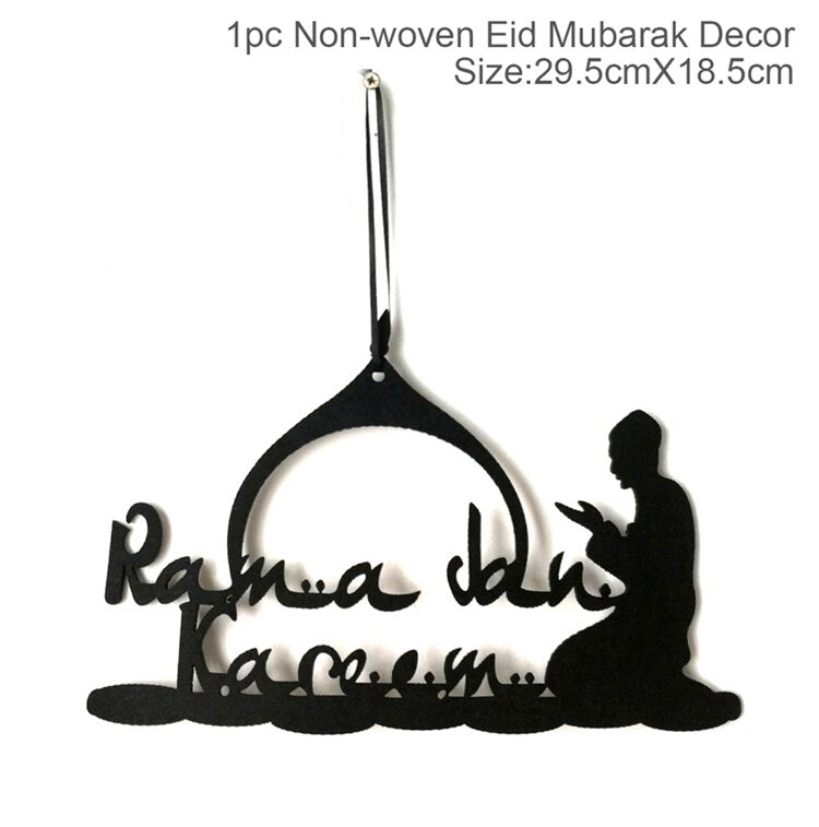 Fengrise Wooden EID Mubarak Decor 2022 Happy Ramadan Decor for Home Islamic Muslim Party Supplies Ramadan Kareem Eid Al Adha