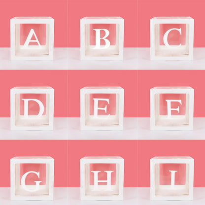 Transparent A-Z Letter Name Box Balloons Gender Reveal Party Decor 1st Year Birthday Party Wedding Decor Baby Shower Home Decor