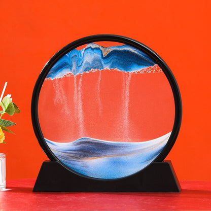 Moving Sand Art Picture, Round Glasses Deep Sea In Motion Display