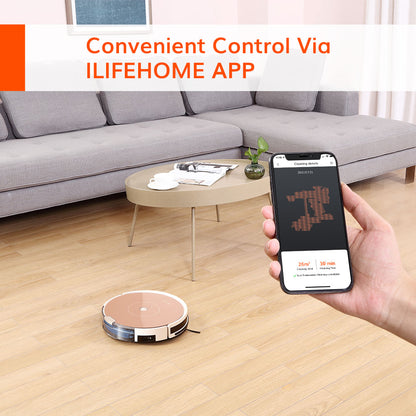 ILIFE A80 Plus Robot Vacuum Mop Cleaner,Draw Cleaning Area On Map, WiFi App, Restricted Area Setting,Smart Home Carpet Wash