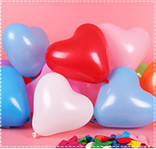 White Heart Latex Helium Balloons, Birthday wedding party decoration Supplies.