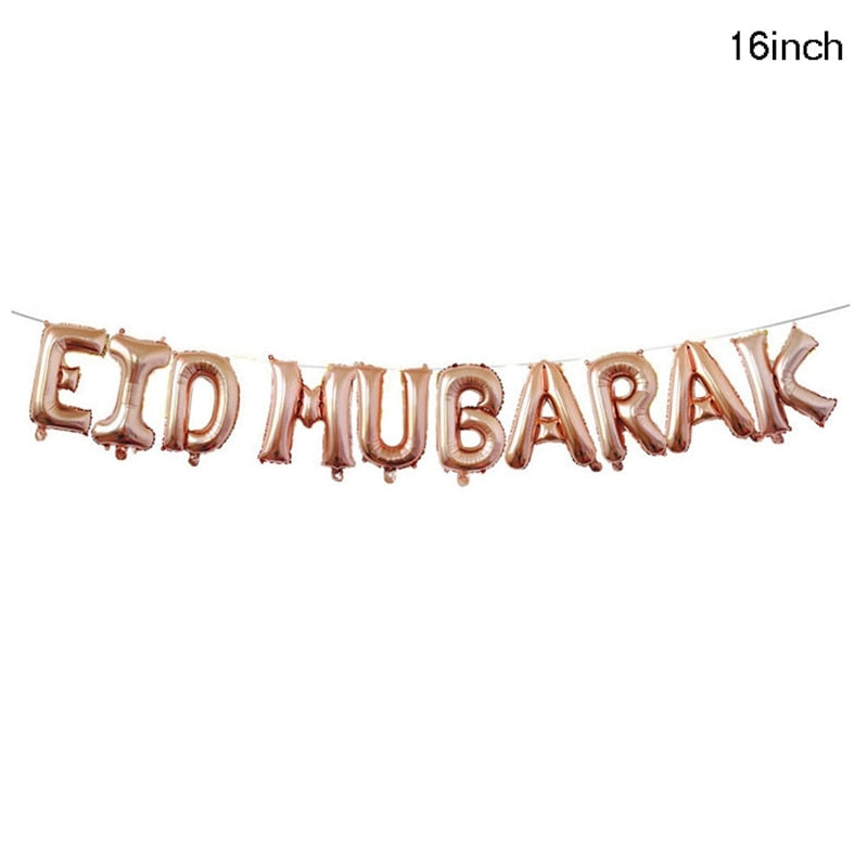 Eid Mubarak Confetti Balloon Happy Ramadan Kareem Decoration For Home 2023 Islamic Muslim Banner Flag Al-Fitr Eid Party Supplies