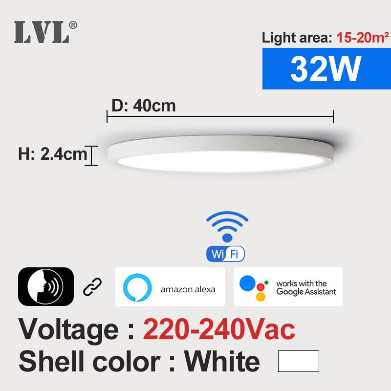 LED Smart Panel Light WiFi App Voice Control Work With Google Home Alexa Echo Ultrathin Surface Mounting LED Panel