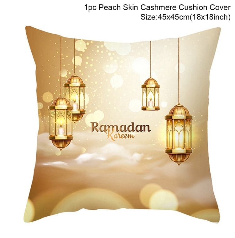 EID Mubarak Cushion Cover Ramadan Decoration For Home Ramadan Kareem Mubarak Muslim Islamic Party Supplies EID Pillowcase