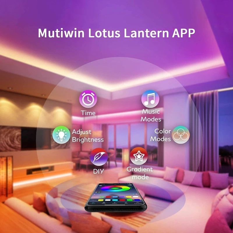 Led Strip Lights, RGB Infrared Bluetooth Control, Luces Luminous Decoration For Living Room.