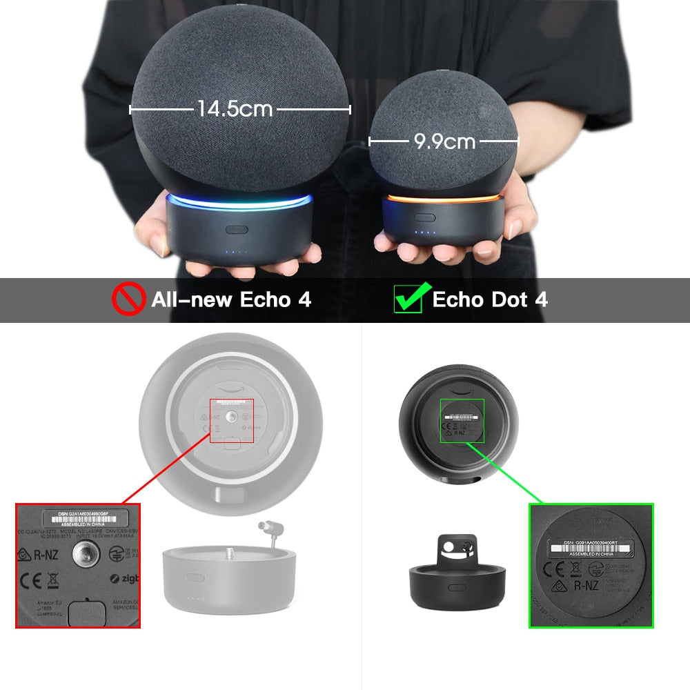 Battery Base for Echo Dot, Portable Rechargable Battery Pack for Dot.