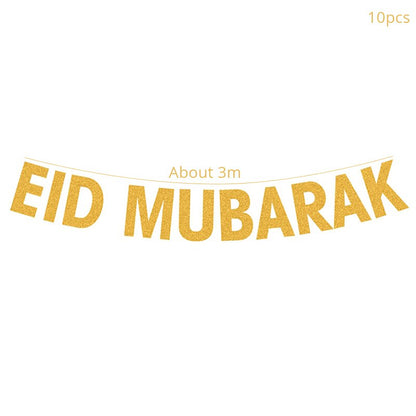 Islam Al Adha Eid Mubarak Banner Bunting Balloons 2022  Kareem Ramadan Decoration For Home Islam Muslim Event Party Supplies