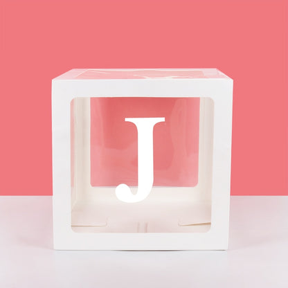 Transparent A-Z Letter Name Box Balloons Gender Reveal Party Decor 1st Year Birthday Party Wedding Decor Baby Shower Home Decor