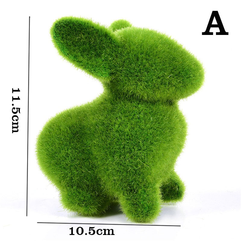 Novelty Handmade Artificial Turf Grass Animal Easter Rabbit Home Office Ornament Room Office Decor Easter Bunny Handiwork Gift