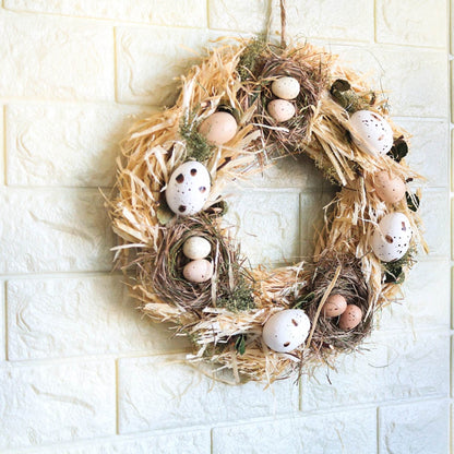 Handmade Spring Summer Wreath Door Home Decoration Accessories Home Wreath Easter Eggs Wreath Wedding Party Craft Decor