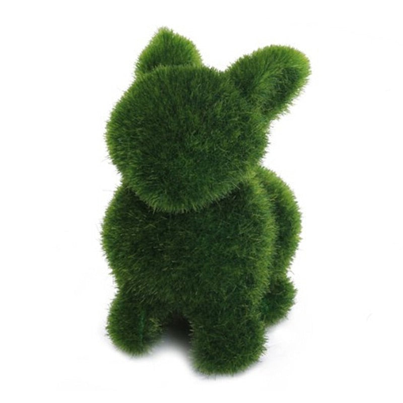 Novelty Handmade Artificial Turf Grass Animal Easter Rabbit Home Office Ornament Room Office Decor Easter Bunny Handiwork Gift