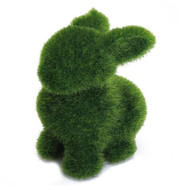 Novelty Handmade Artificial Turf Grass Animal Easter Rabbit Home Office Ornament Room Office Decor Easter Bunny Handiwork Gift