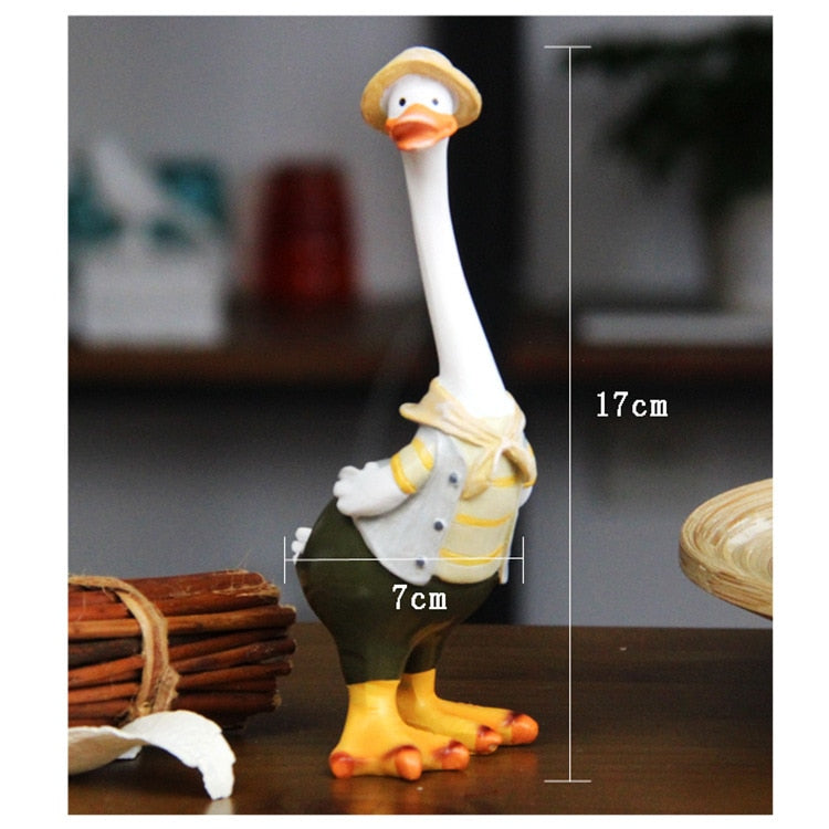 Kawaii Home Decoration Gifts Duck Crafts Ducking Ornaments Rural Style Artificial Daddy Duck Baby Duck Resin Crafts home decor