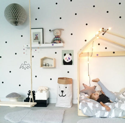 Black Dots Wall Stickers For Kids Room, Baby Room Wall Decoration.