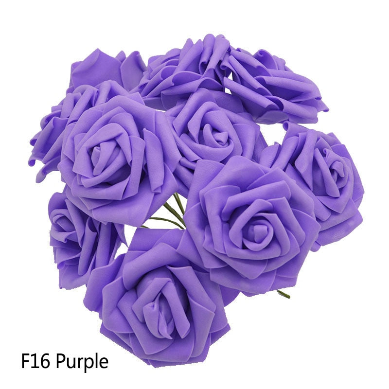 New Colorful Artificial Rose Flowers For Bride Bouquet.