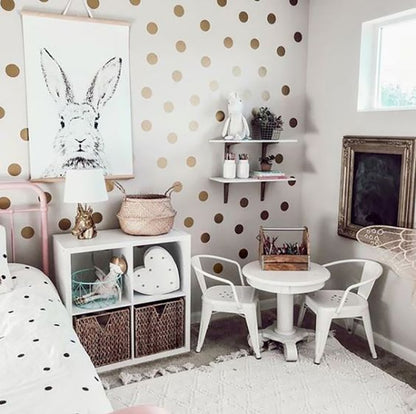 Gold Polka Dots Room Living Decor Home Wall Stickers Children Home Decor Nursery Wall Decals Wall Stickers For Kids Rooms