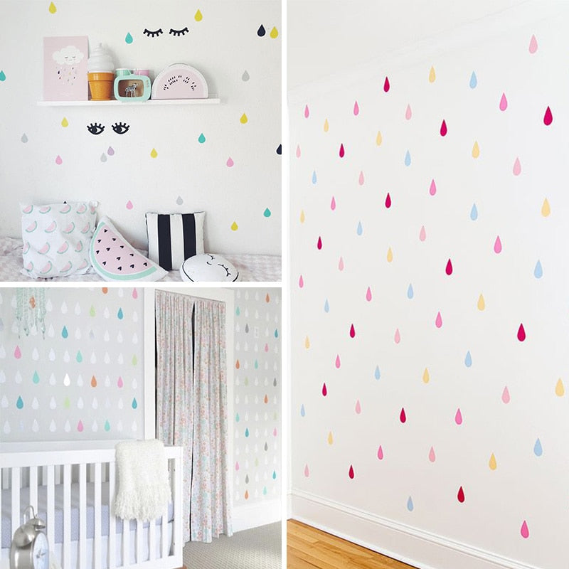 Small raindrop Wall Sticker For Kids Room Baby Girl Room Wall Decor Baby Boy Room Home Decor Children Bedroom Wall Stickers