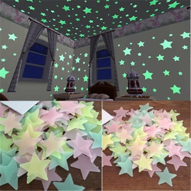 Luminous Fluorescent Wall Stickers For Kids Baby Room.