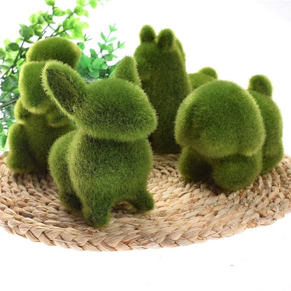 Novelty Handmade Artificial Turf Grass Animal Easter Rabbit Home Office Ornament Room Office Decor Easter Bunny Handiwork Gift