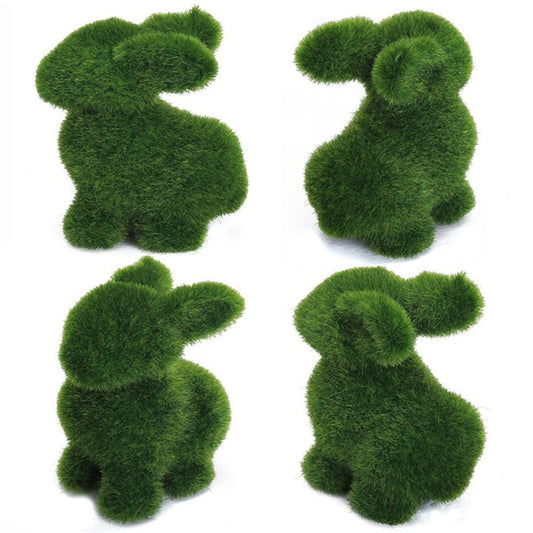 Novelty Handmade Artificial Turf Grass Animal Easter Rabbit Home Office Ornament Room Office Decor Easter Bunny Handiwork Gift