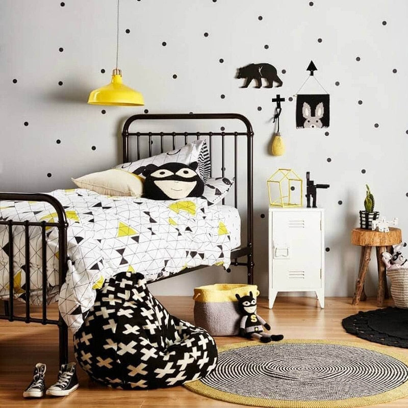 Black Dots Wall Stickers For Kids Room, Baby Room Wall Decoration.