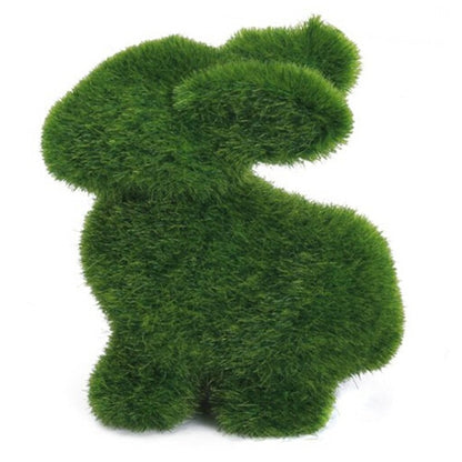 Novelty Handmade Artificial Turf Grass Animal Easter Rabbit Home Office Ornament Room Office Decor Easter Bunny Handiwork Gift