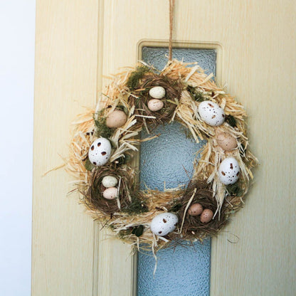 Handmade Spring Summer Wreath Door Home Decoration Accessories Home Wreath Easter Eggs Wreath Wedding Party Craft Decor