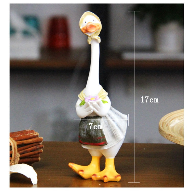 Kawaii Home Decoration Gifts Duck Crafts Ducking Ornaments Rural Style Artificial Daddy Duck Baby Duck Resin Crafts home decor