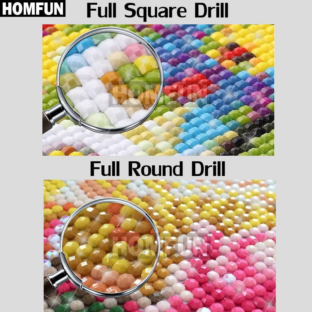 HOMFUN Full Square/Round Drill 5D DIY Diamond Painting &quot;Music rose flower&quot; 3D Diamond Embroidery Cross Stitch Home Decor A21360