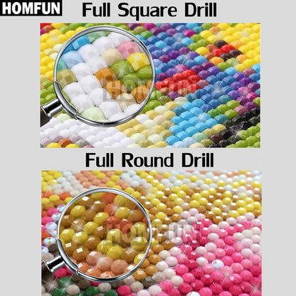 HOMFUN Full Square/Round Drill 5D DIY Diamond Painting &quot;Music rose flower&quot; 3D Diamond Embroidery Cross Stitch Home Decor A21360