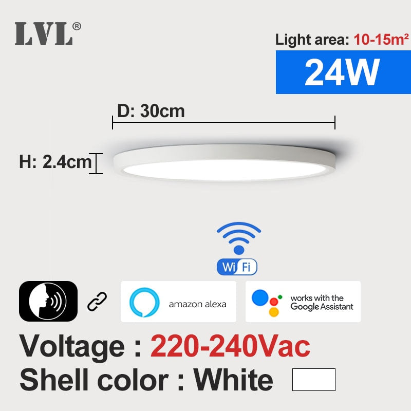 LED Smart Panel Light WiFi App Voice Control Work With Google Home Alexa Echo Ultrathin Surface Mounting LED Panel