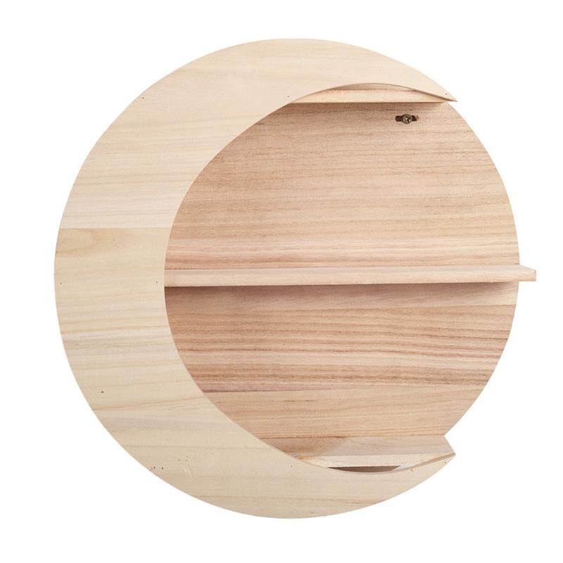 Enhance your space with our exquisite moon-shaped wooden wall mounted rack holder. A perfect blend of style and functionality for your home decor needs.