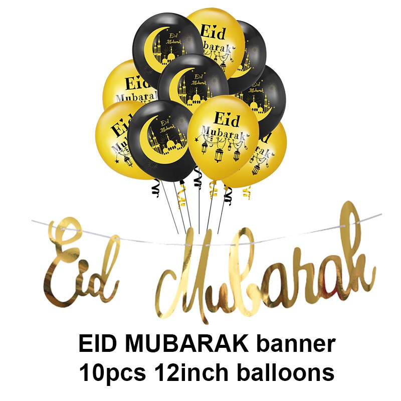 Islam Al Adha Eid Mubarak Banner Bunting Balloons 2022  Kareem Ramadan Decoration For Home Islam Muslim Event Party Supplies