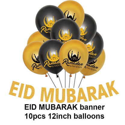 Islam Al Adha Eid Mubarak Banner Bunting Balloons 2022  Kareem Ramadan Decoration For Home Islam Muslim Event Party Supplies