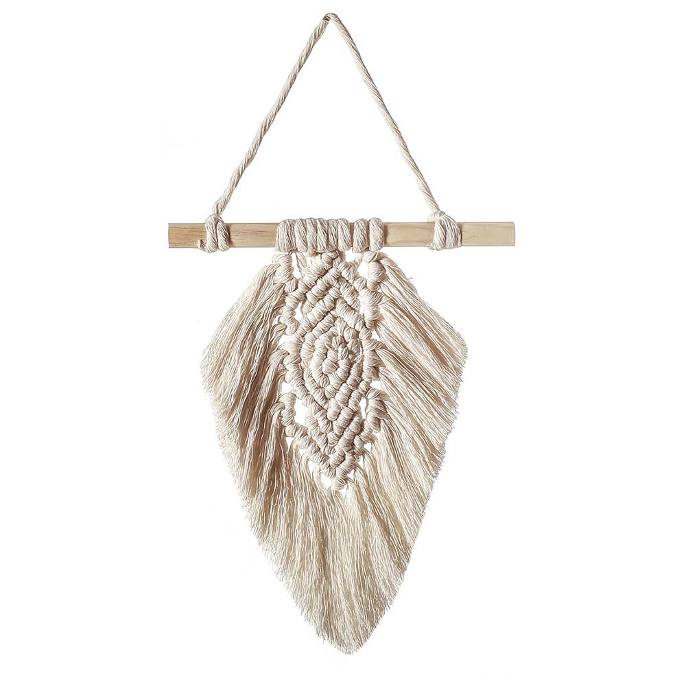 Mini Leaf Tapestry Macrame Wall Hanging Boho Decoration Nursery Home-stay Dorm Apartment Bedroom Headboard Home New Year Decor