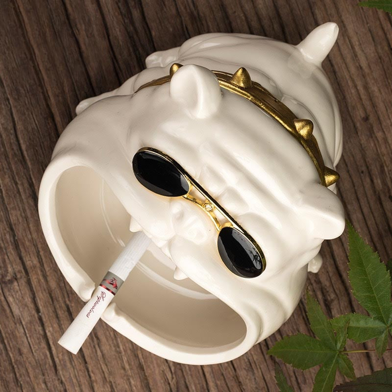 Home Decor Ceramic Household Ashtray Prevent Wind and DustCartoon Dog Money Box Home Storage