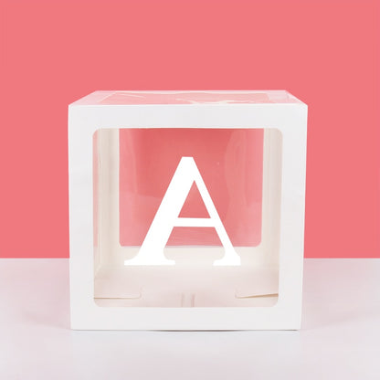 Transparent A-Z Letter Name Box Balloons Gender Reveal Party Decor 1st Year Birthday Party Wedding Decor Baby Shower Home Decor