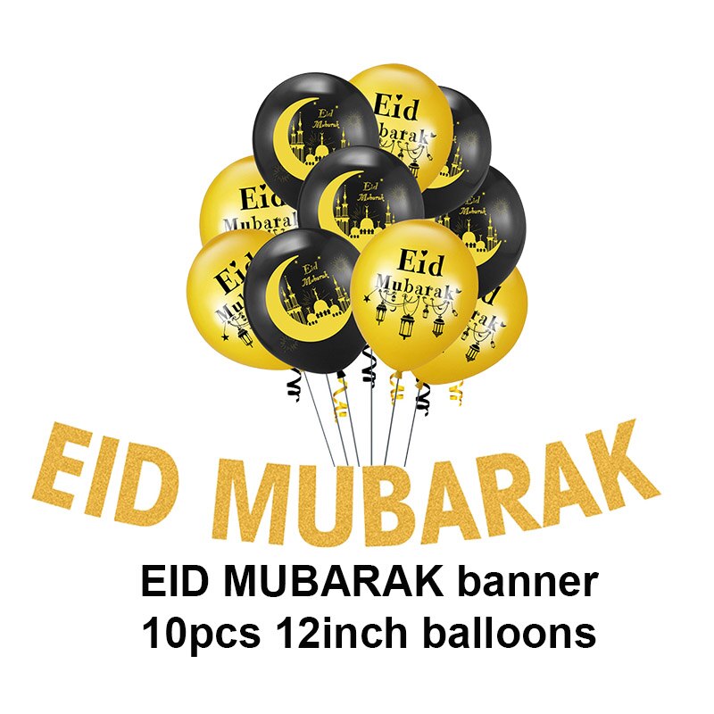 Islam Al Adha Eid Mubarak Banner Bunting Balloons 2022  Kareem Ramadan Decoration For Home Islam Muslim Event Party Supplies