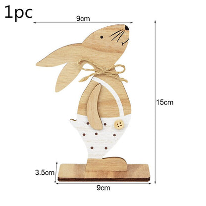 HAPPY EASTER Party Door Hanging Sign Wooden Easter Egg Rabbite Bunny For Home Decor Easter Wreath Supplies Wood Crafts Ornaments