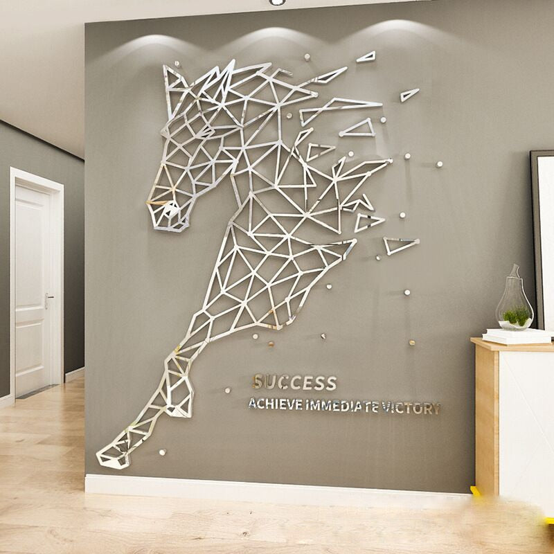 Simple line horse Acrylic wall stickers 3d DIY Home decor Living room Mirror wall sticker Fashion creativity Home art wall decor