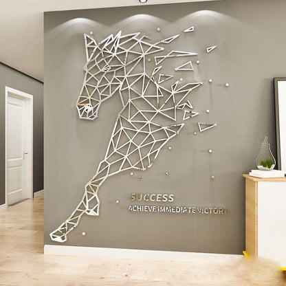 Simple line horse Acrylic wall stickers 3d DIY Home decor Living room Mirror wall sticker Fashion creativity Home art wall decor