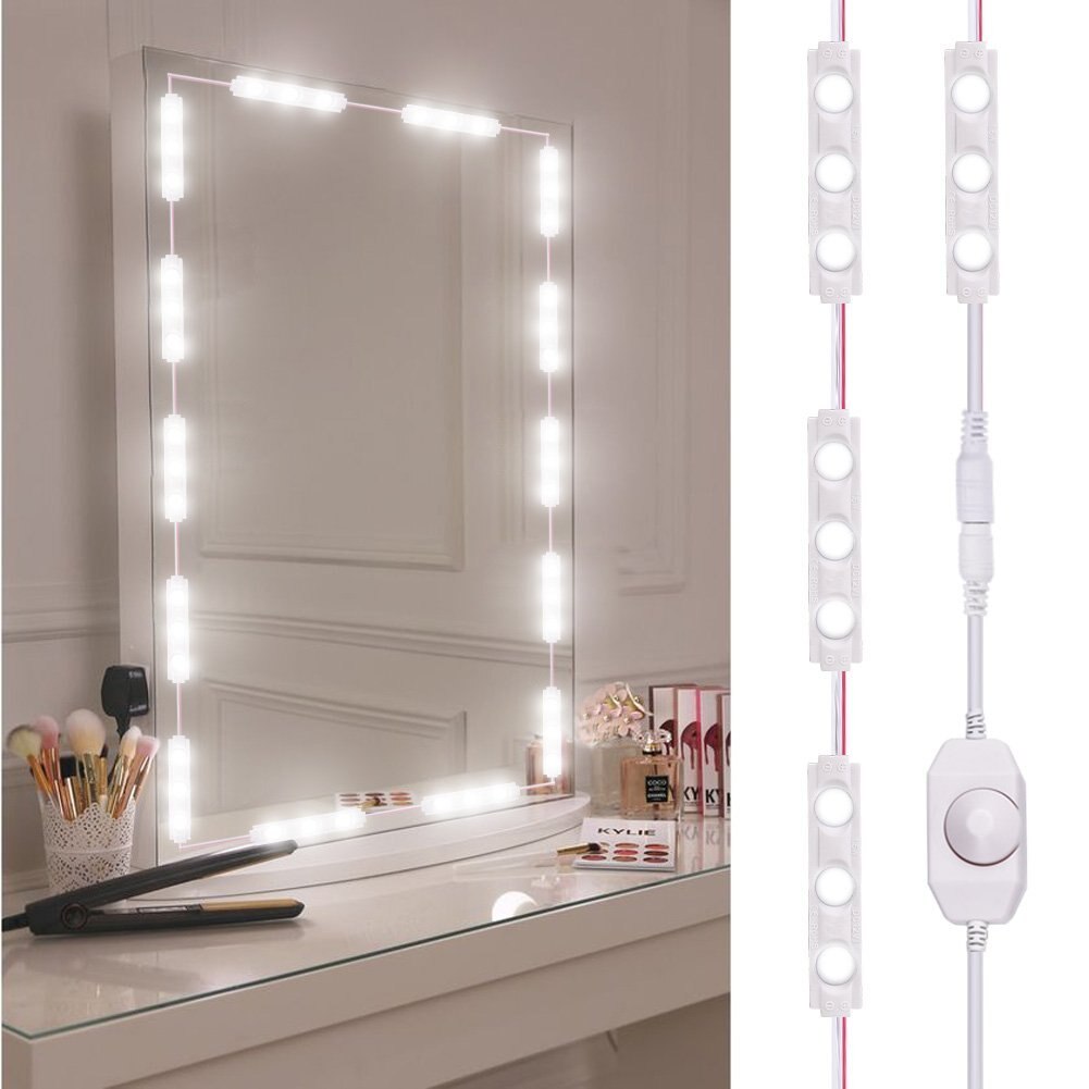 LED Makeup Mirror Lights US EU Plug White Mirror Headlights Bulb Makeup Light String For Home Decoration Wall Lamp Drop Shipping