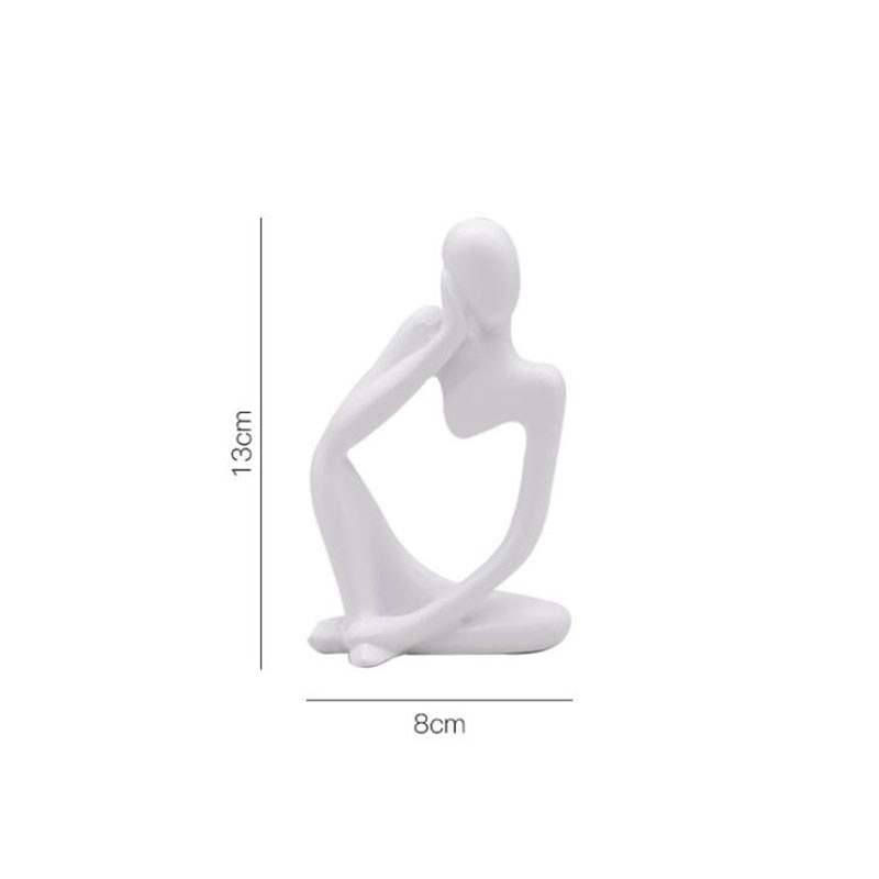 Home Decoration Resin Sculpture Thinker Character Abstract Statue Art European Style for Home Decor Modern Office Shelf Desktop