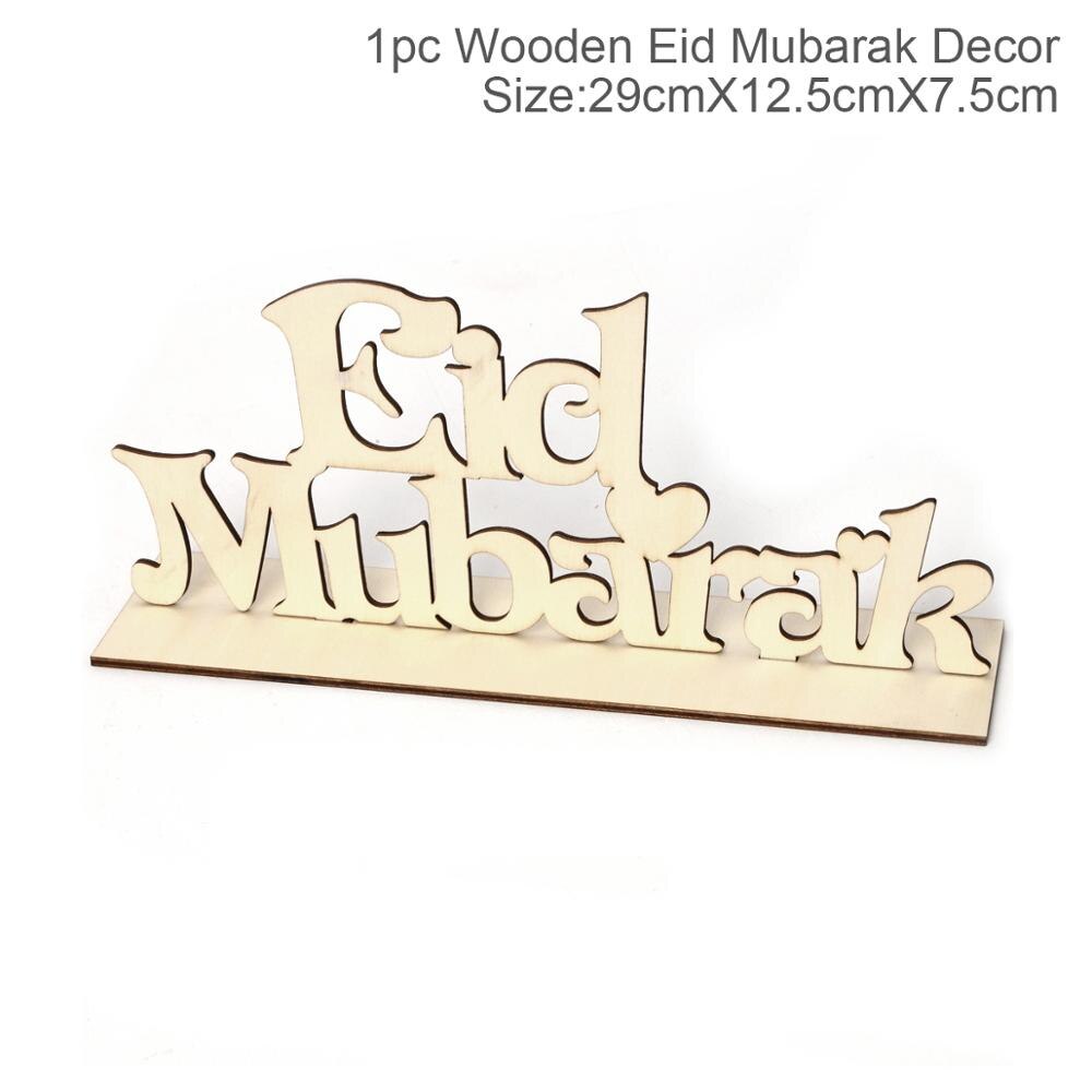 Fengrise Wooden EID Mubarak Decor 2022 Happy Ramadan Decor for Home Islamic Muslim Party Supplies Ramadan Kareem Eid Al Adha