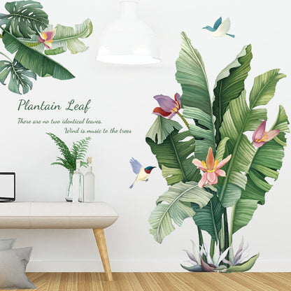 Nordic Large Green Leaf Potted Wall Stickers for Home Decor Removble Viny Wall Decals for Living room Bedroom Wall Decor Murals