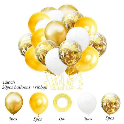 Number 50 Foil Balloon Happy Birthday Party Decorations 50 Years Old Man Woman 50th Gold Black Home Decor Anniversary Supplies