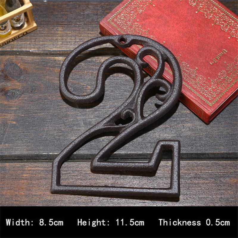 Industrial Cast Iron House Number American Style Door Numbers Address Customized Number For Home Restaurant Wall Living Room